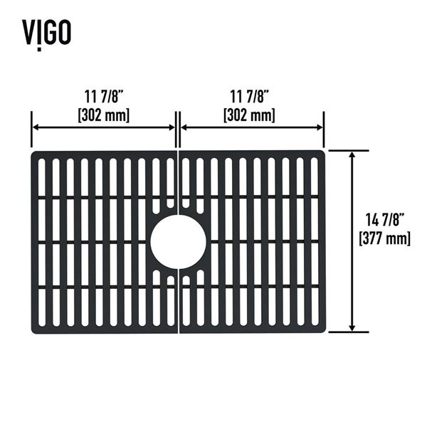 VIGO&nbsp;15-in D x&nbsp;24-in W silicone VIGO Bottom Grid for Single Bowl Kitchen Sink - Matte Black