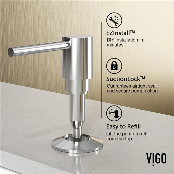 VIGO Bolton 10 oz. Chrome Kitchen Soap Dispenser