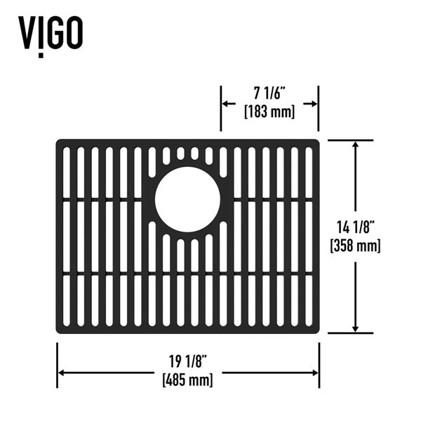 VIGO&nbsp;14-in D x&nbsp;19-in W silicone VIGO Bottom Grid for Single Bowl Kitchen Sink - Matte Black