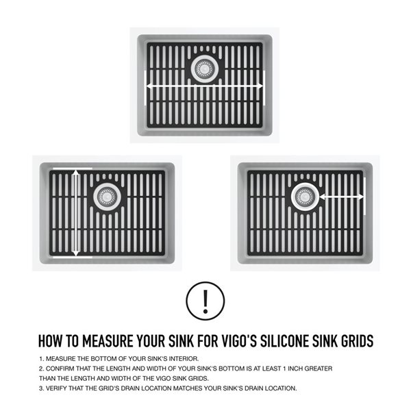 VIGO&nbsp;14-in D x&nbsp;19-in W silicone VIGO Bottom Grid for Single Bowl Kitchen Sink - Matte Black