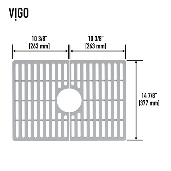 VIGO&nbsp;15-in D x&nbsp;21-in W silicone VIGO Bottom Grid for Single Bowl Kitchen Sink - Grey