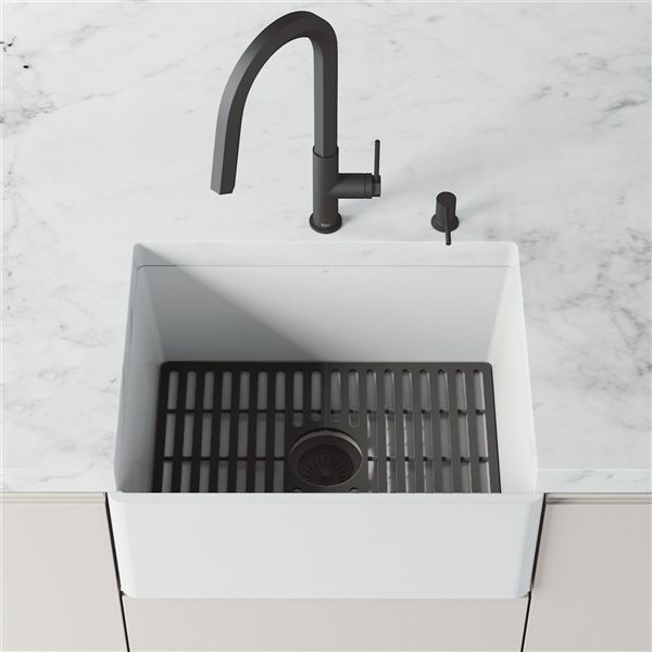 VIGO&nbsp;15-in D x&nbsp;21-in W silicone VIGO Bottom Grid for Single Bowl Kitchen Sink - Matte Black
