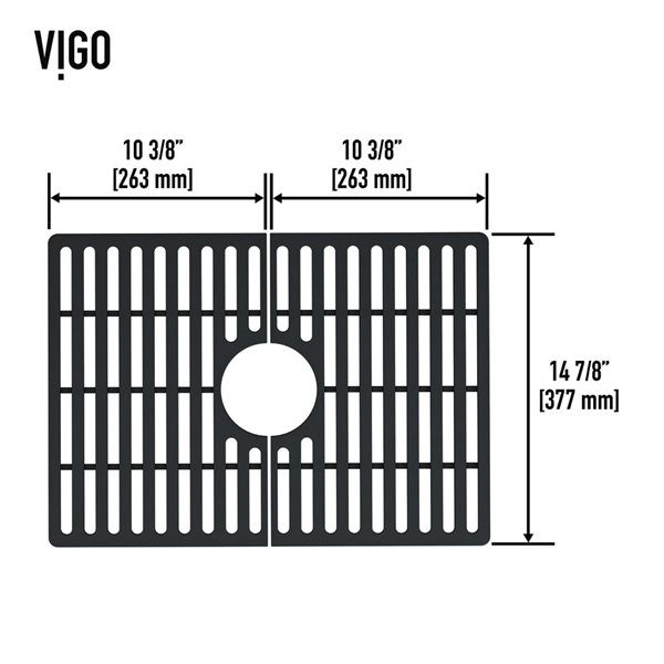 VIGO&nbsp;15-in D x&nbsp;21-in W silicone VIGO Bottom Grid for Single Bowl Kitchen Sink - Matte Black