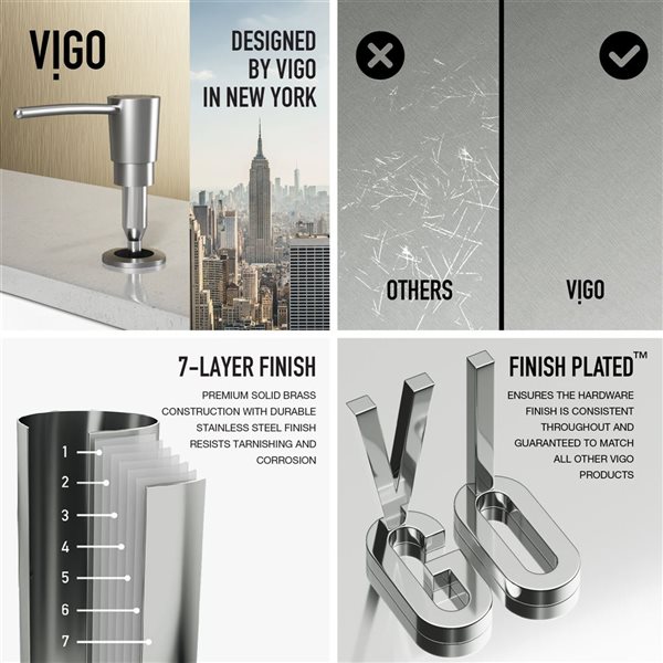 VIGO 10 oz. Stainless Steel Kitchen Soap Dispenser