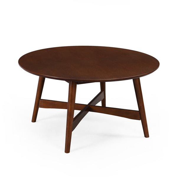 Cape Crack Round Coffee Table with X-Cross Base