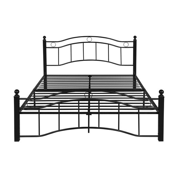 Cape Crack King Size Metal Bed Frame, Under Bed Storage Space, No Box Spring Needed, Durable Use, Black