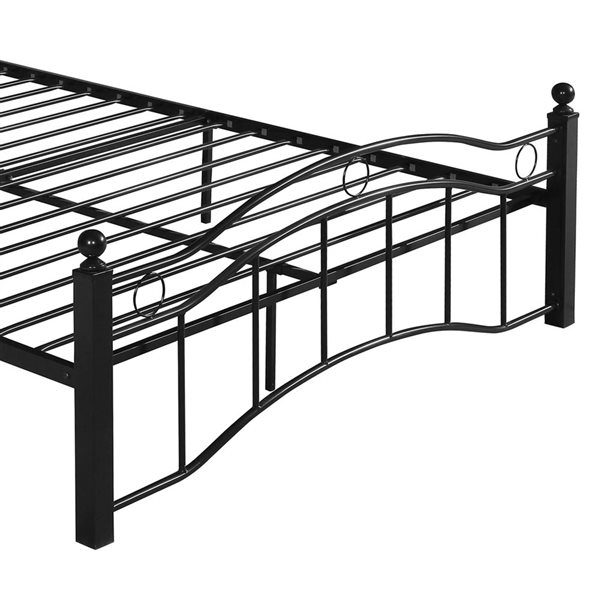 Cape Crack King Size Metal Bed Frame, Under Bed Storage Space, No Box Spring Needed, Durable Use, Black