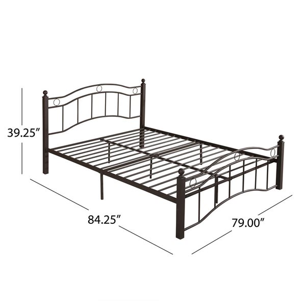 Cape Crack King Size Metal Bed Frame, Under Bed Storage Space, No Box Spring Needed, Durable Use, Copper