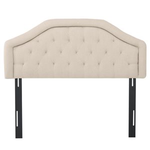 Cape Crack Upholstered Headboard, Diamond Tufted Design For Full Size Bed, Arched Structure, Easy assembly, Beige