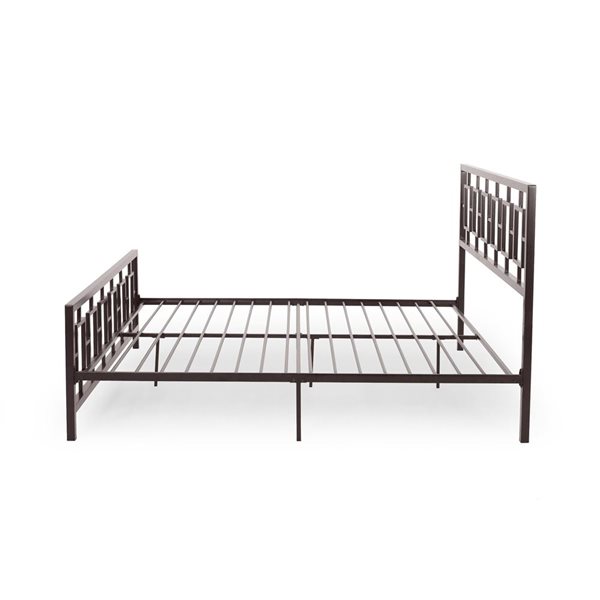 Cape Crack Classic King Size Metal Bed Frame with Vintage Headboard, No Box Spring Required, Under Bed Storage, Copper