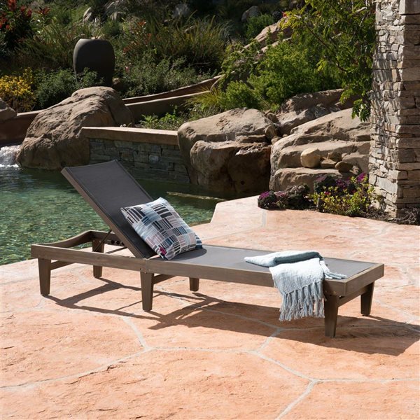 Cape Crack Summerland Dark Grey Mesh Chaise Lounge