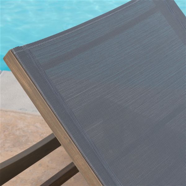 Cape Crack Summerland Dark Grey Mesh Chaise Lounge