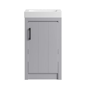 Meuble-lavabo gris Baxwell de Craft + Main 20 po à plan similimarbre et porte à fermeture amortie