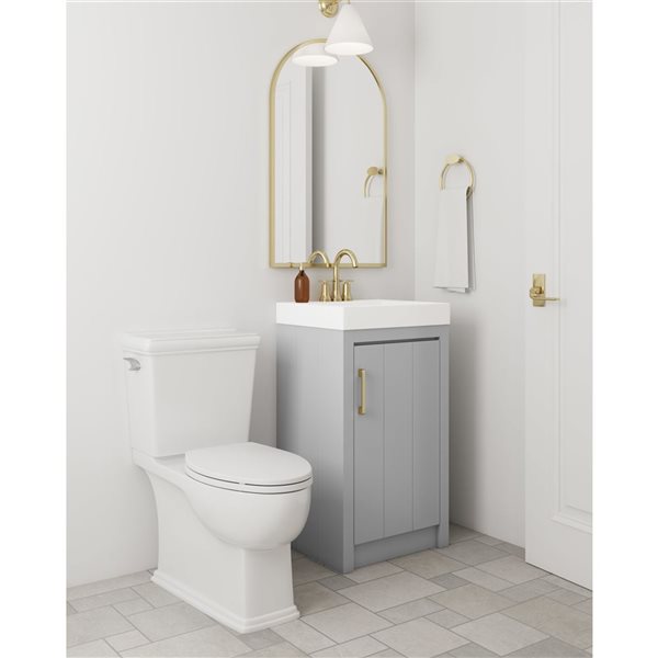 Craft + Main Baxwell 20-in Grey Bathroom Vanity w/ 1 Integrated Marble Sink and Slow Close Door