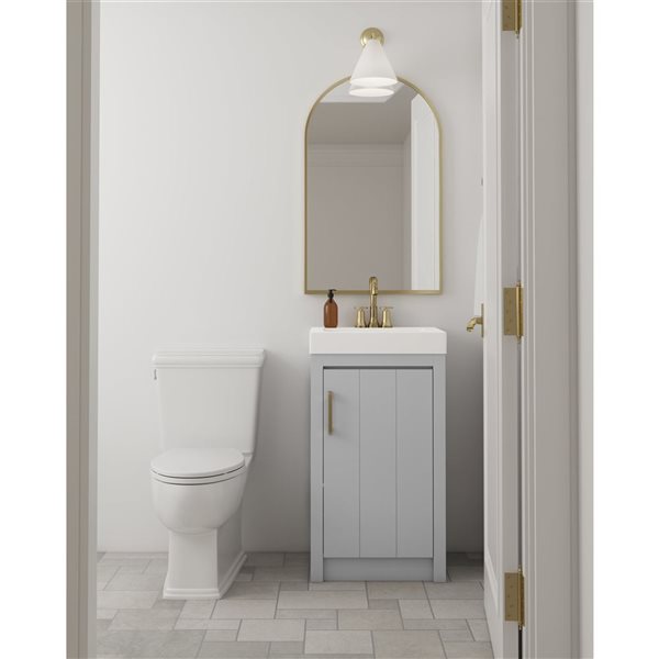 Craft + Main Baxwell 20-in Grey Bathroom Vanity w/ 1 Integrated Marble Sink and Slow Close Door