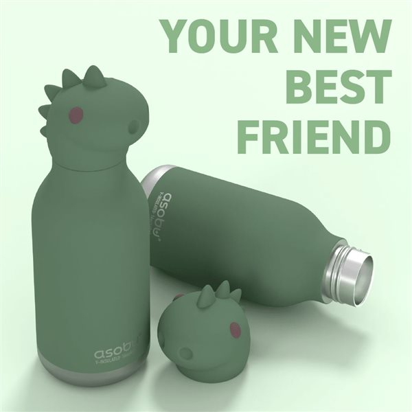 Asobu Bestie 28-fl oz Insulated Stainless Steel Dinosaur Water Bottle