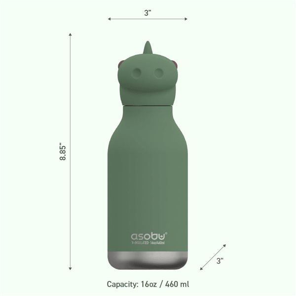 Asobu Bestie 28-fl oz Insulated Stainless Steel Dinosaur Water Bottle