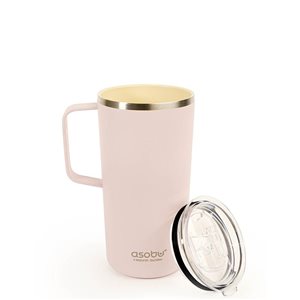 Tasse de voyage Asobu Tower 20 oz liq rose avec revêtement céramique