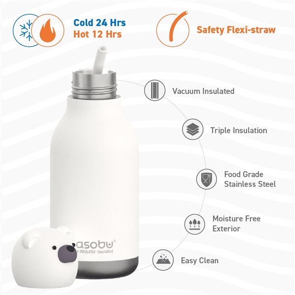 Asobu Bestie 28-fl oz Insulated Stainless Steel Bear Water Bottle