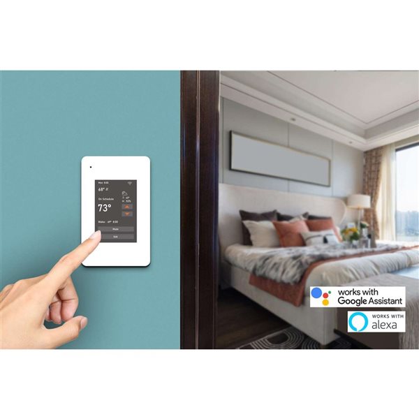 TRUHEAT Touch Screen 7-Day Programmable Dual-Voltage Thermostat w/ Wi-Fi Connect Technology