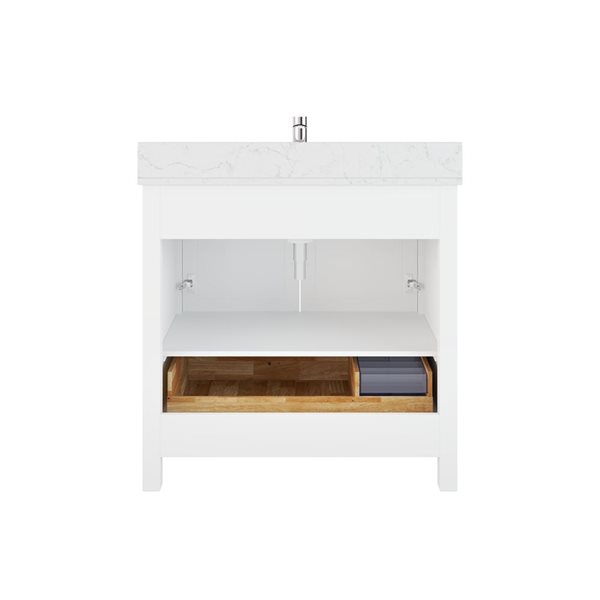 Spa Bathe Banff 36-in Single Vanity with Drawer Organizer - White