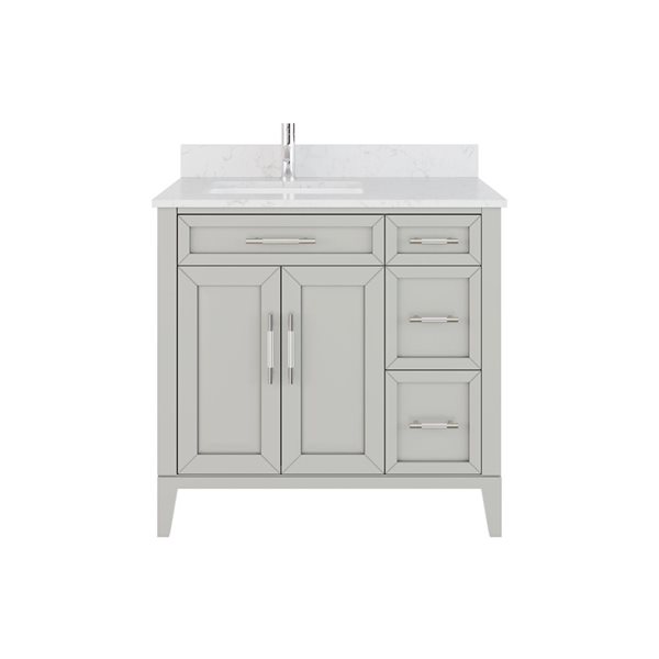 Spa Bathe Jackson 36-in Single Vanity with Drawer Organizer - Warm Grey