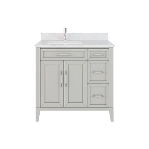 Spa Bathe Jackson 36-in Single Vanity with Drawer Organizer - Warm Grey