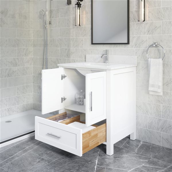 Spa Bathe Banff 30-in Single Vanity with Drawer Organizer - White