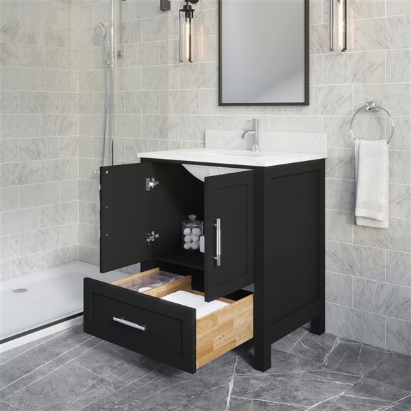 Spa Bathe Banff 30-in Single Vanity with Drawer Organizer - Espresso