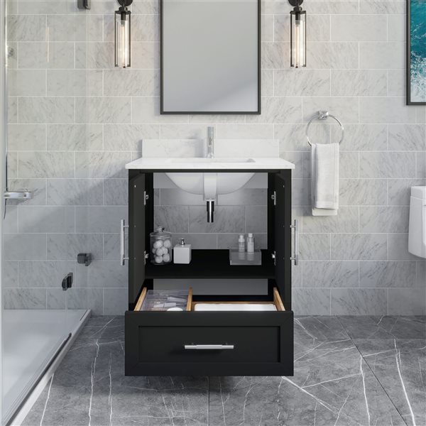 Spa Bathe Banff 30-in Single Vanity with Drawer Organizer - Espresso