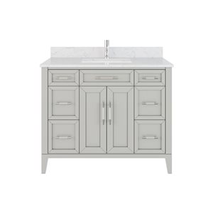 Spa Bathe Jackson 42-in Single Vanity with Drawer Organizer - Warm Grey