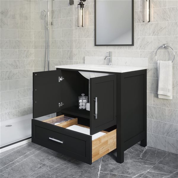 Spa Bathe Banff 36-in Single Vanity with Drawer Organizer - Espresso