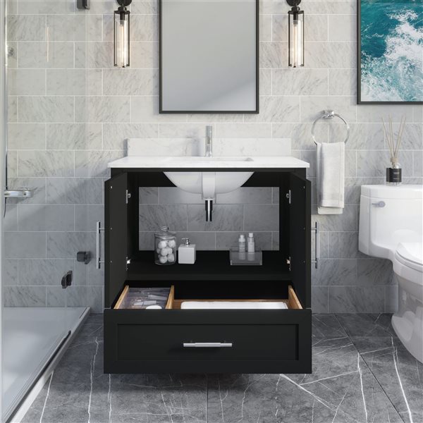 Spa Bathe Banff 36-in Single Vanity with Drawer Organizer - Espresso