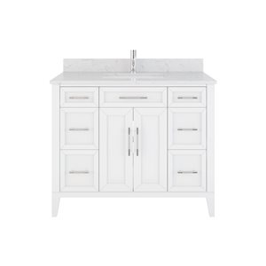 Spa Bathe Jackson 42-in Single Vanity with Drawer Organizer - White