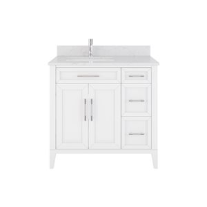 Spa Bathe Jackson 36-in Single Vanity with Drawer Organizer - White