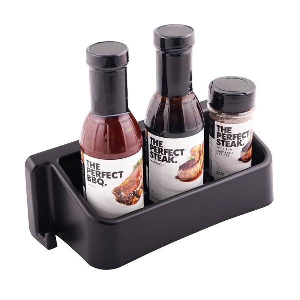 Bac à condiments pour tablette latérale de barbecue de Broil King en résine noire