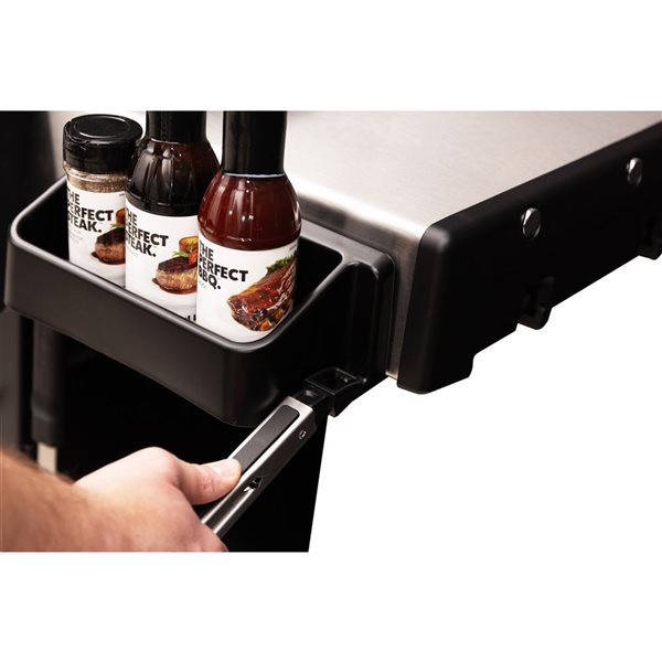 Bac à condiments pour tablette latérale de barbecue de Broil King en résine noire