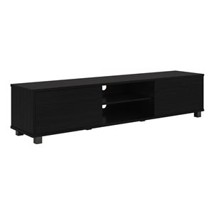 Meuble télé Hollywood de CorLiving 16 p. x 71 po l. bois d'ingénierie noir pour téléviseur 85 po et moins