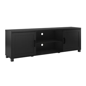 Meuble télé 2 portes 2 tablettes Virlomi CorLiving 16 p. x 71 po l. bois d'ingénierie noir, téléviseur 85 po et moins