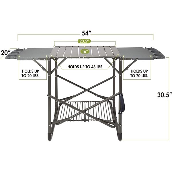 Cuisinart 21 D x 12 H x 7.8-in W Black Steel Portable Grill Stand