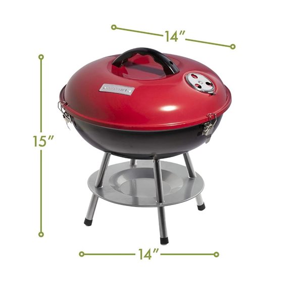 Cuisinart 14-in Red and Black Portable Charcoal Grill