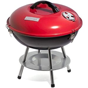 Barbecue portatif au charbon de bois Cuisinart 14 po, noir et rouge