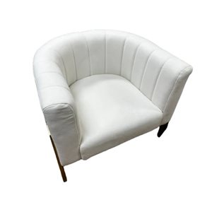 Plata Import Shelbi White Linen Lounge Chair