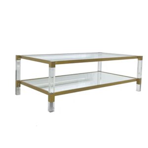 Table basse Jacques de Plata Import dorée