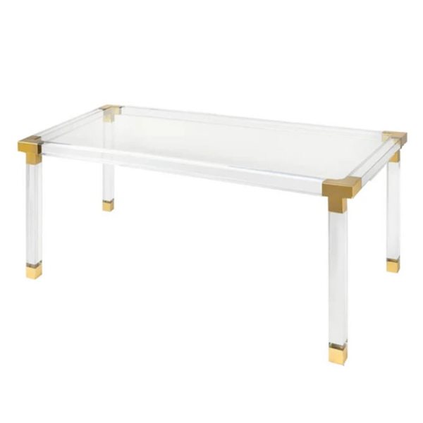 Plata Import Gold Acrylic Dining Table