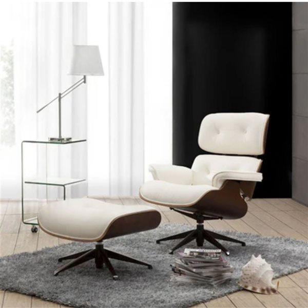 Plata Import East White Lounge Chair