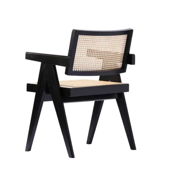 Plata Import William Black Cane Arm Chair