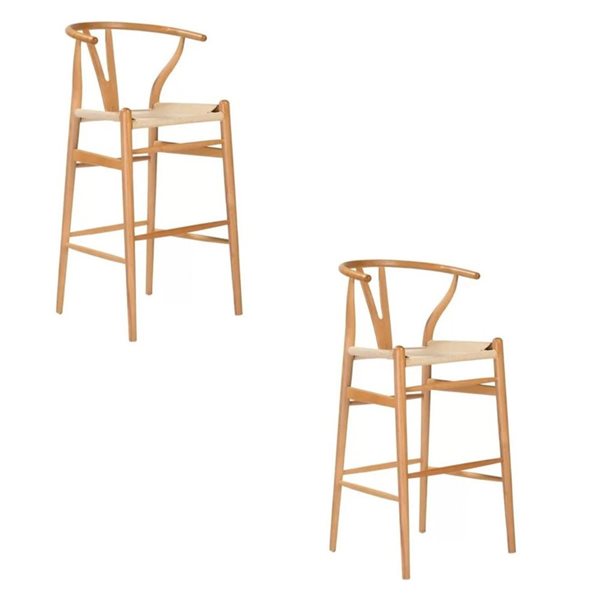 Plata Import Woodcord II 25-in Wood Stool