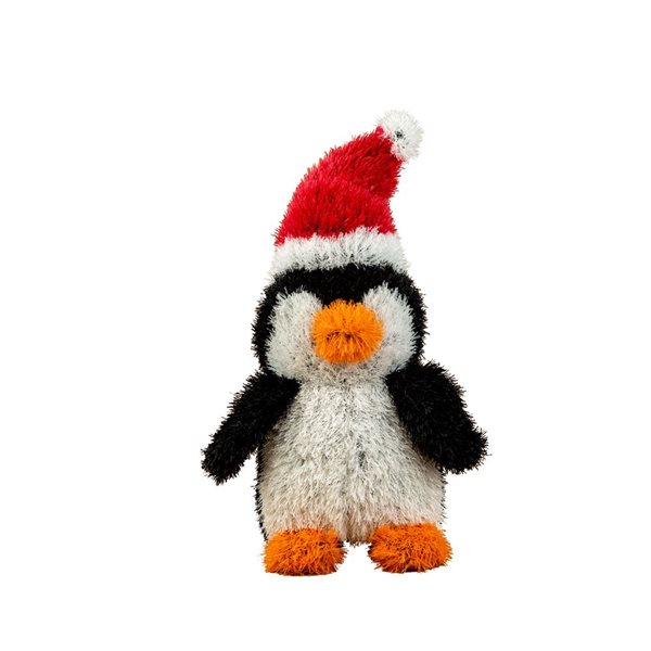 Figurine de Noël d'extérieur de naturae decor 20 po h. pingouin noir/blanc/rouge