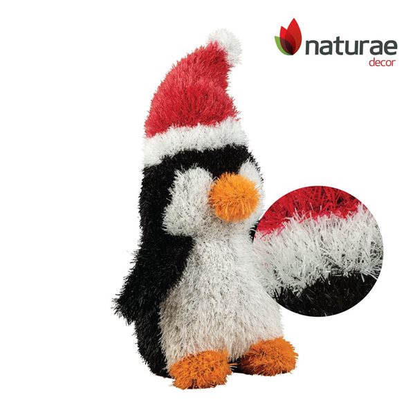 naturae decor 20-in H Black/White/Red Outdoor Holiday Figurine - Penguin